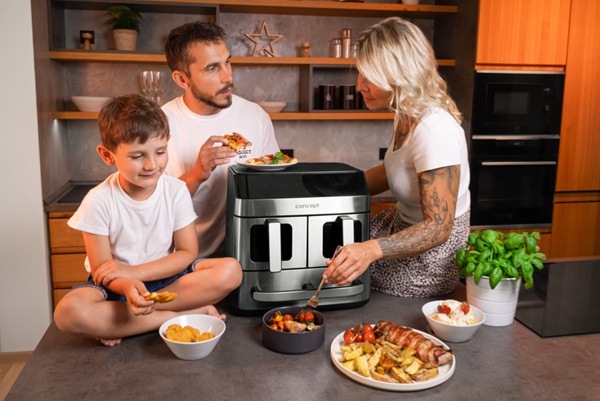 Fritéza teplovzdušná Concept FR9000 PIZZA TRIO 18,5 l čierna/nerez FR9000 Pizza Trio