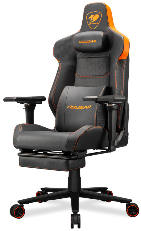 Herná stolička Cougar Armor Evo M čierna/oranžová Herná stolička Cougar Armor Evo M v čierno zlatej farbe s magnetickým vankúšom pre krk