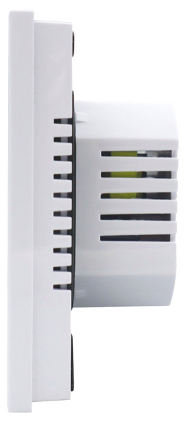 Termostat Elektrobock PT740W-NP WIFI biely Bočná konštrukcia termostatu Elektrobock PT740W-NP WiFi pre nástennú montáž
