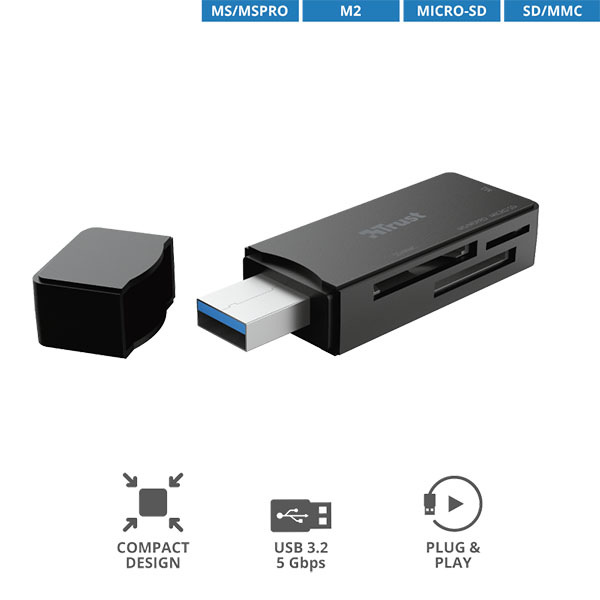 Čítačka pamäťových kariet Trust Nanga USB 3.1, M2, MS, SD, Micro SD Trust Nanga USB 3.1