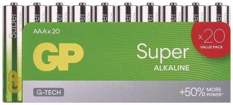 Batéria alkalická GP Super Alkaline AAA (LR03), 20 ks