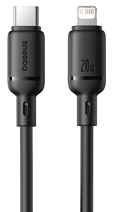 Kábel Baseus Silky USB-C/Lightning, 20W, 1m čierny