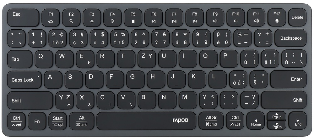Klávesnica Rapoo UCK-6001 s USB-C multiport hubem 8v1, CZ/SK layout sivá Klávesnica Rapoo UCK-6001 s USB-C multiport hubem 8v1, CZ/SK layout sivá