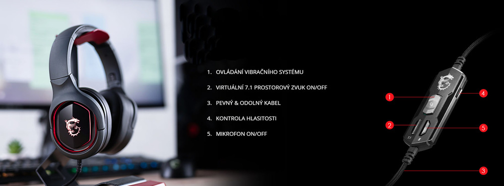 Headset MSI Immerse GH50 čierny Headset MSI Immerse GH50 čierny