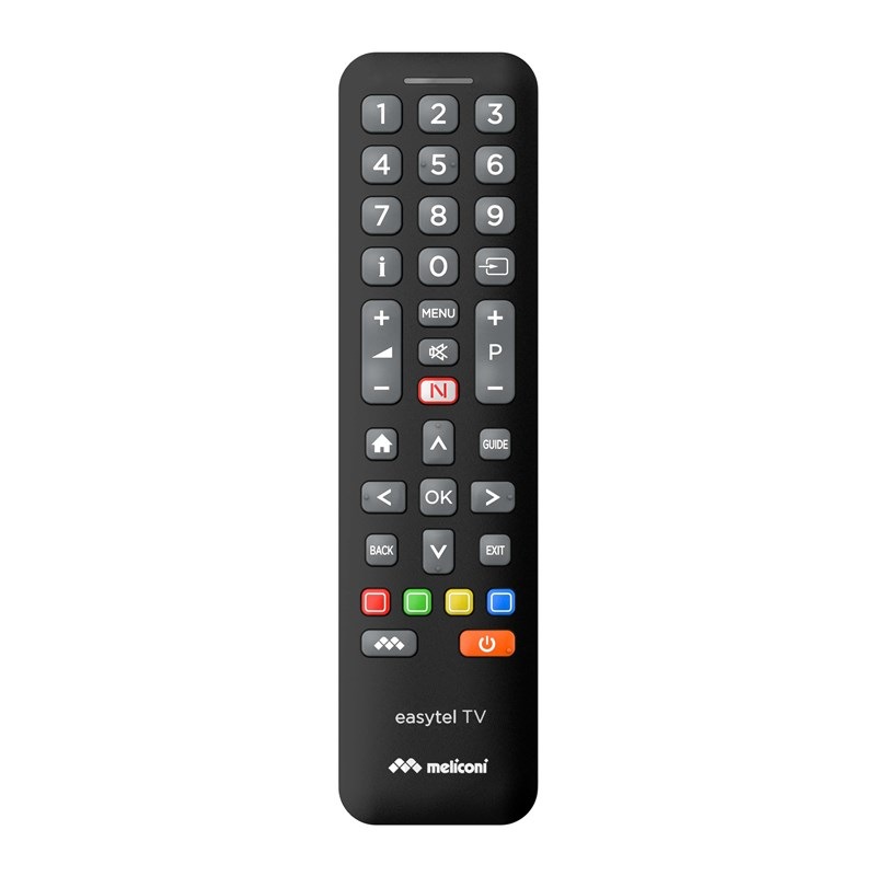 Diaľkový ovládač Meliconi EASY TV, Univerzálny diaľkový ovládač pre 1 TV čierny