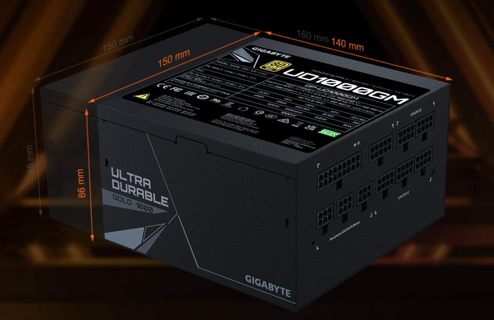 Zdroj GIGABYTE UD10040GM - 1000W Gold čierny