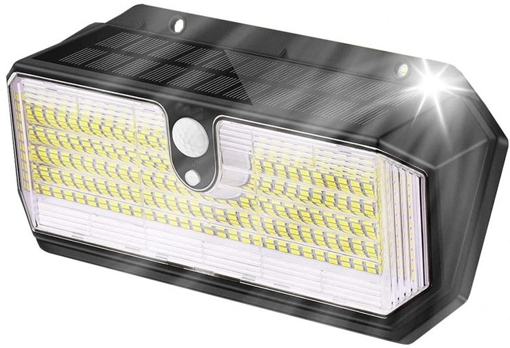 Solárne nástenné svietidlo Viking S282 s PIR senzorom ponúka svetelnosť 2 600 lm