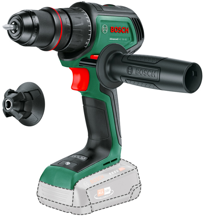 Akumulátorový vŕtací skrutkovač Bosch AdvancedDrill 18V-80 bez batérie v zeleno-čiernom prevedení