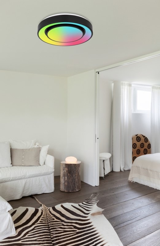 LED stropné svietidlo GLOBO Sully, 38 cm, LED, 24W, RGB čierne LED stropné svietidlo GLOBO Sully, 38 cm, LED, 24W, RGB čierne