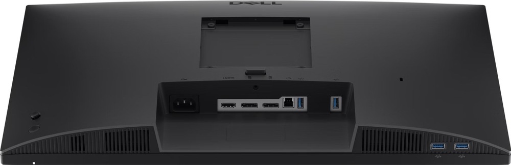 Monitor Dell Pro E2426HB čierny Zadná strana monitora Dell s VESA uchytením, vetracími otvormi a konektormi HDMI, DisplayPort, USB-B a USB-A.