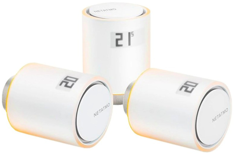Bezdrôtová termohlavica Netatmo Additional Smart Radiator Valve (3 ks) - biela