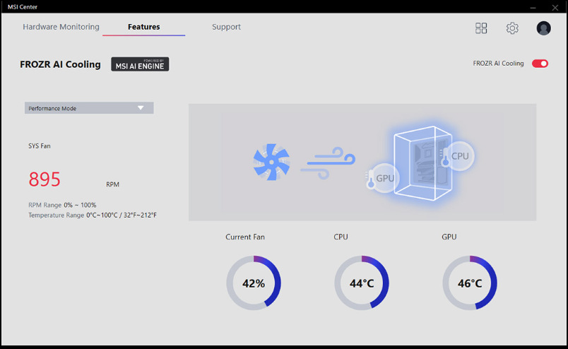Základná doska MSI MPG B760I EDGE WIFI MSI MPG B760I EDGE WIFI vyniká aj technológiou FROZR AI Cooling