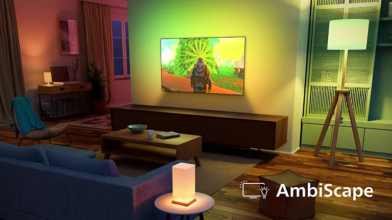 Televízor Philips 55PQS8631 Umožňuje synchronizáciu so šikovnými žiarovkami