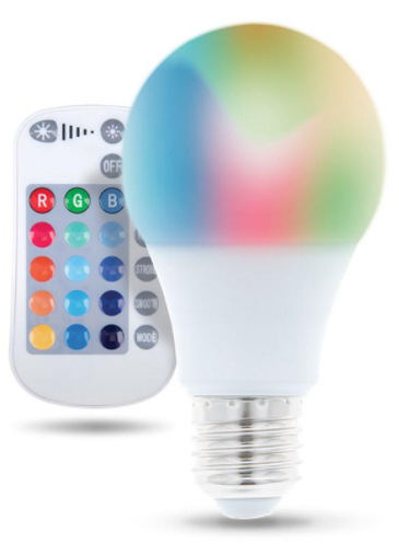 LED žiarovka Forever klasik, E27 RGB 9W s diaľkovým ovládaním