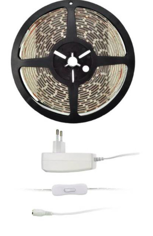 LED pásik Solight s testrom, 5m, sada s 12V adaptérom, 4,8 W/m, teplá biela LED pásik Solight s testrom, 5m, sada s 12V adaptérom, 4,8 W/m, teplá biela