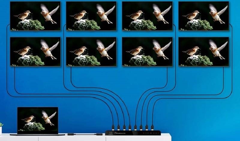 HDMI rozbočovač PremiumCord HDMI 2.0 splitter 1-8 porty, 4K x 2K/60Hz, FULL HD, 3D