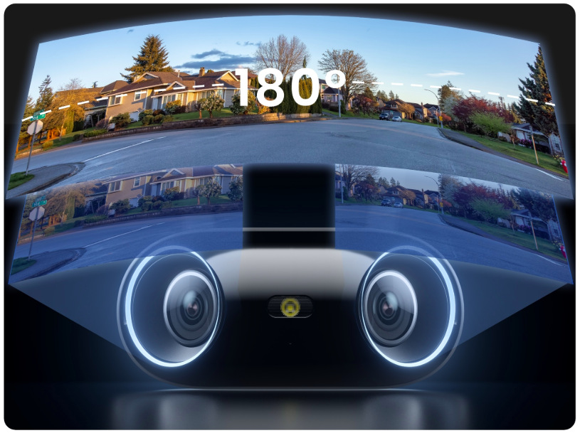 IP kamera Reolink Elite Series W740-A Wi-Fi biela Panoramatický 180° záber duálneho objektívu IP kamery Reolink Elite Series W740-A Wi-Fi
