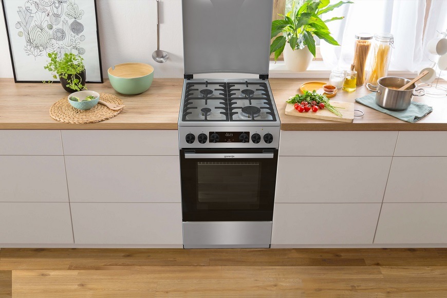 Kombinovaný sporák Gorenje G600 MEKS5141XM nerez Sporák Gorenje MEKS5141XM, nerezová, v prostoru