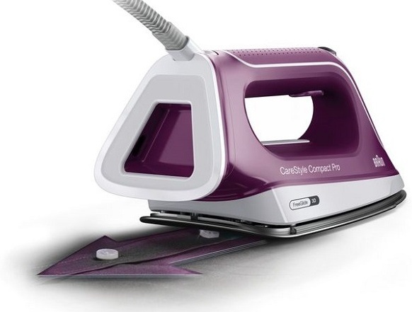 Žehliaci systém Braun CareStyle Compact Pro IS2577.VI biely/fialový Žehliaci systém Braun IS2577.VI CareStyle Compact Pro a ukážka sklzu