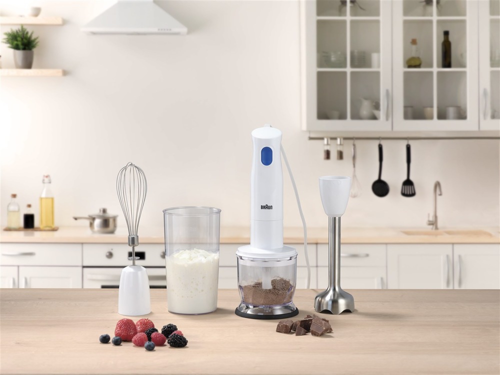 Ponorný mixér Braun MQ10.202MWH MultiQuick 1 má mixovaciu nohu z nerezovej ocele