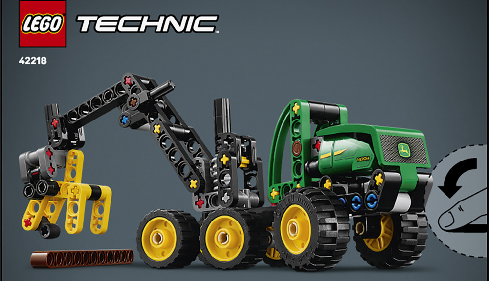 Stavebnica LEGO® Technic 42218 Kombajn John Deere 1470H Kĺbové riadenie a odpruženie približujú deťom fungovanie skutočných pracovných strojov a ich technických častí