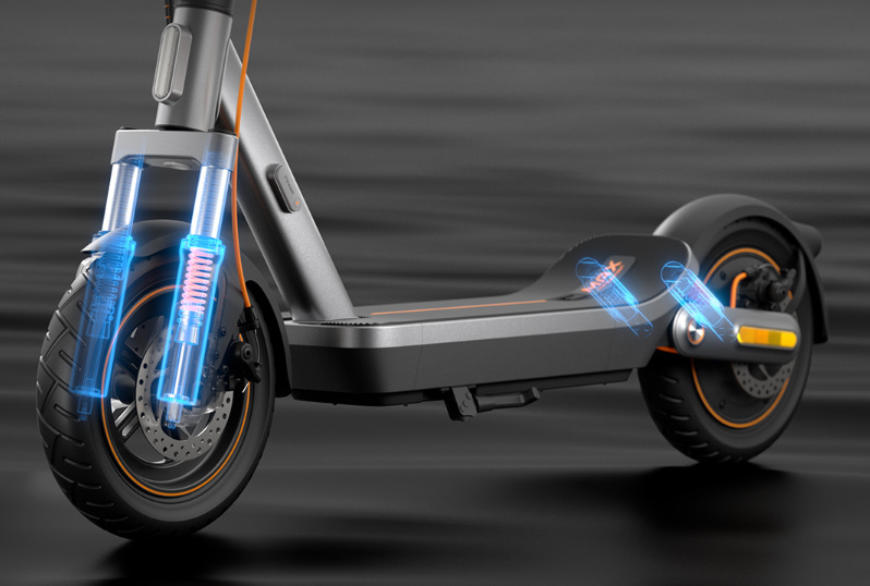 Xiaomi Electric Scooter 6 Max sľubuje vysoký komfort vďaka odpruženiu so zdvihom 45 mm