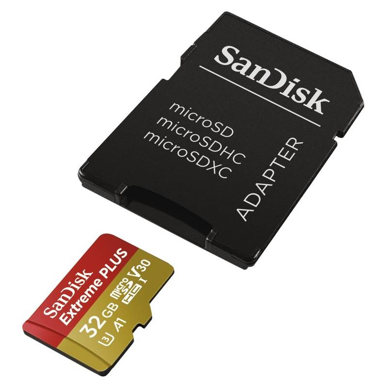 Pamäťová karta SANDISK Micro SDHC Extreme Plus 32GB UHS-I U3 (95R/90W) + adaptér čierna