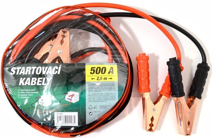 Štartovacie káble Compass 500A s dĺžkou 2,5 m v praktickom obale na zips