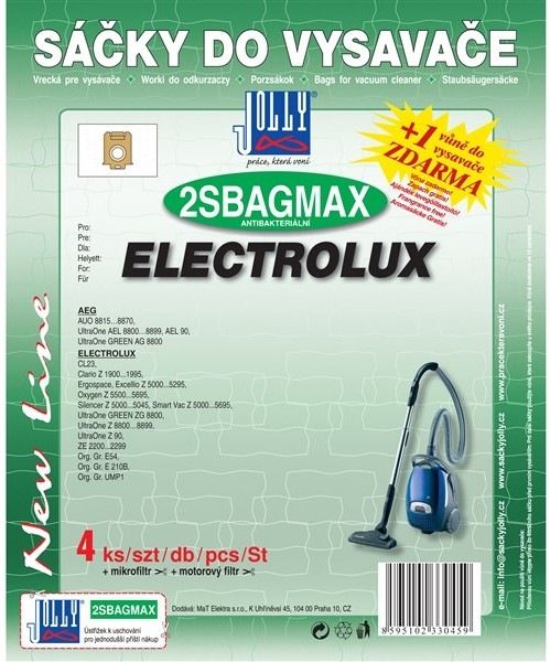 Vrecká do vysávača Jolly MAX 2 SBAG (4+1+1ks) kompatibilné s vysávačmi AEG, ELECTROLUX