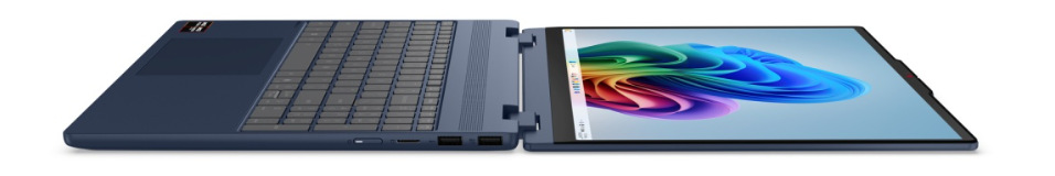 Notebook Lenovo IdeaPad 5 2-in-1 15AGP11 modrý Notebook Lenovo IdeaPad 5 15AGP11 otvorený na 180 °