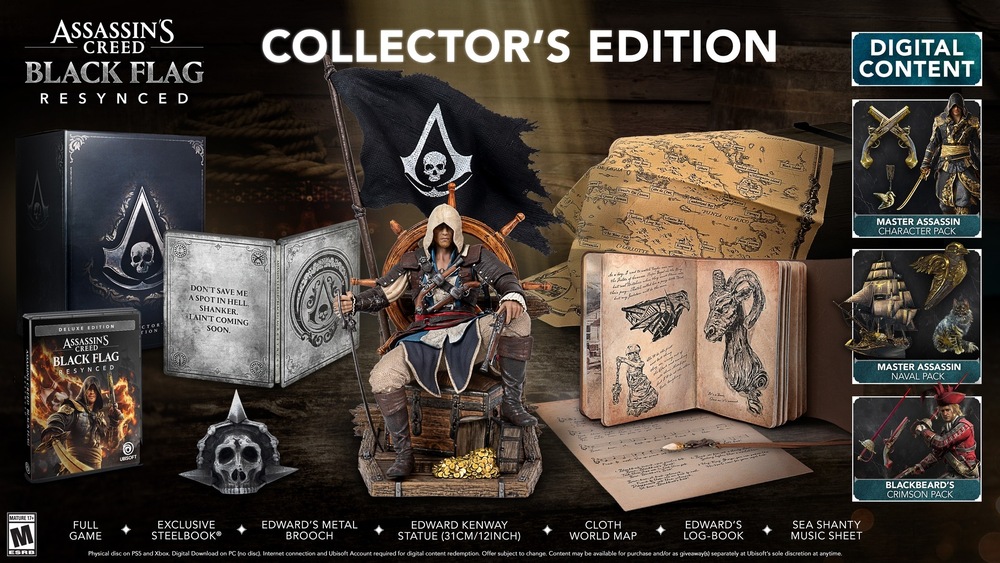 Hra Ubisoft PlayStation 5 Assassin's Creed Black Flag Resynced Collector's Edition Obsah edície hry Assassin's Creed Black Flag Resynced Collector's Edition.