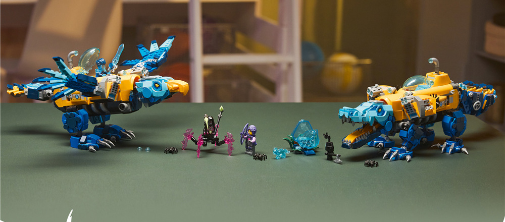Stavebnica LEGO® DREAMZzz™ 71512 Krokodília ponorka Logan, Zoey a Arika vyrážajú s pavúkmi, pokladovým stvorením a tajnou výbavou na nebezpečné misie.