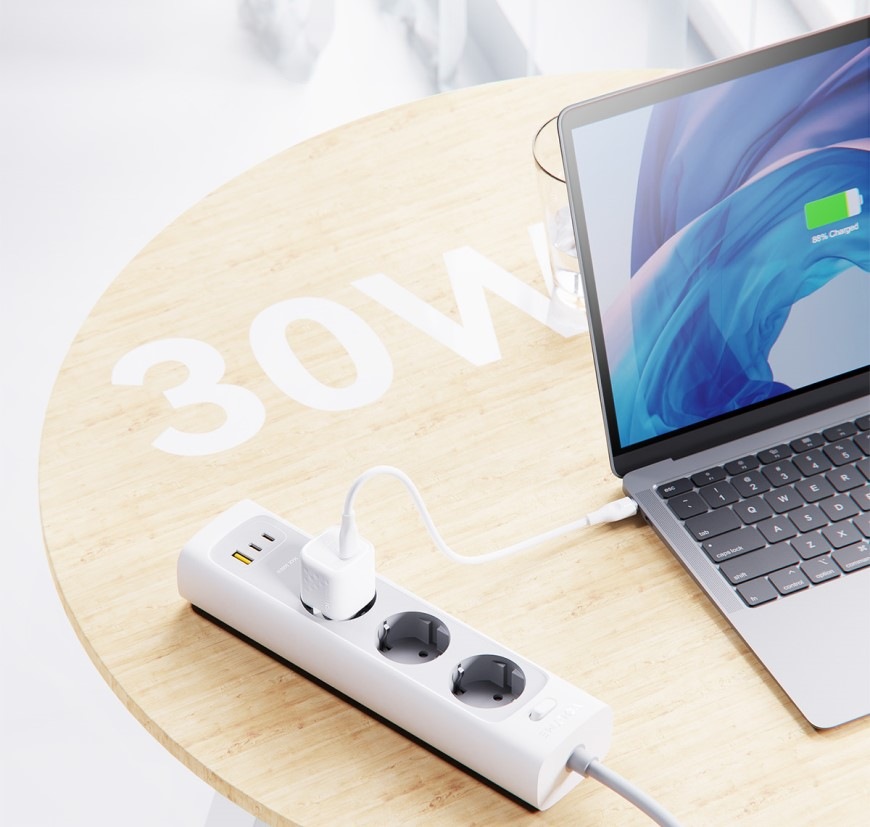 Nabíjačka do siete Voltme Revo 30 Mini 1xUSB-C 30W - biela