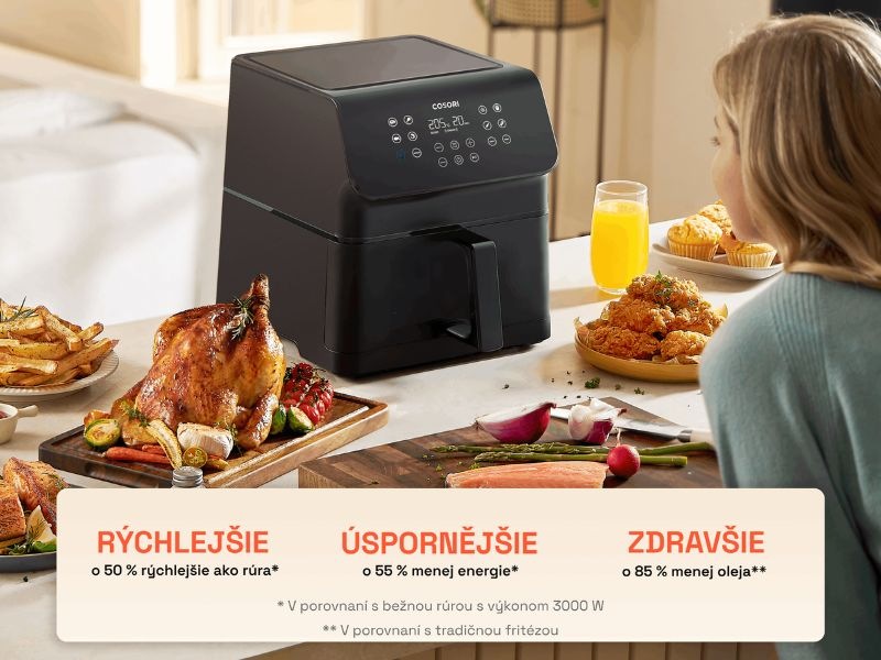 Fritéza teplovzdušná COSORI P651 Premium II 6,2 l čierna
