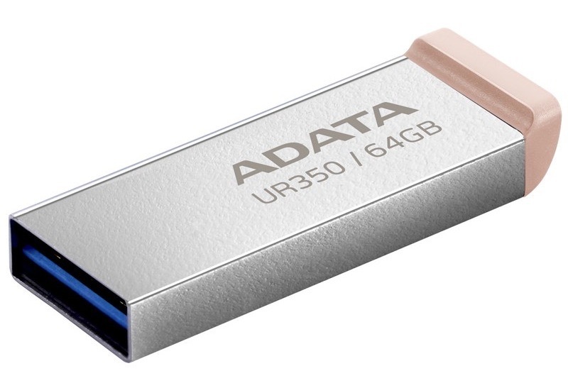 USB flashdisk ADATA UR350 64GB strieborný/hnedý