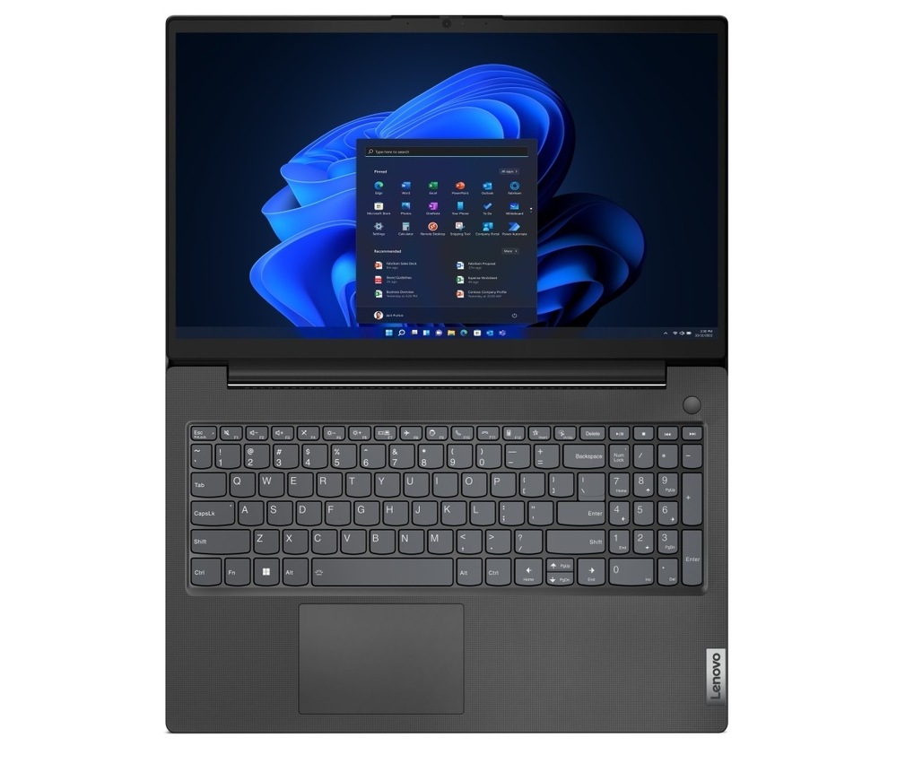 Notebook Lenovo V15 G5 IRL čierny Notebook Lenovo V15 G5 IRL otvorený na 360 °