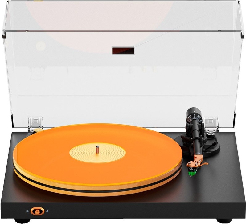 Gramofón Fosi Audio Luna 3, čierna/oranžová farba