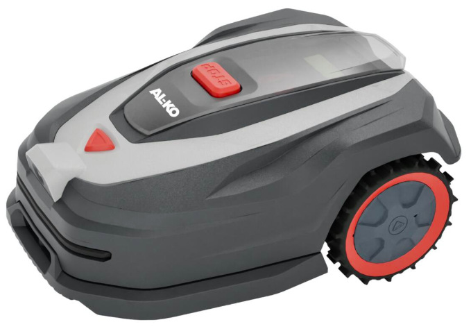 Bočný pohľad na robotickú kosačku AL-KO Robolinho 500 VISION s kolesami pre terén