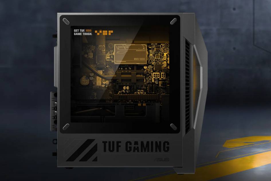 Herný počítač Asus TUF Gaming T500 sivý Asus TUF Gaming T500 poháňa výkonný hardvér na čele s grafikou NVIDIA GeForce RTX radu 30″ width=