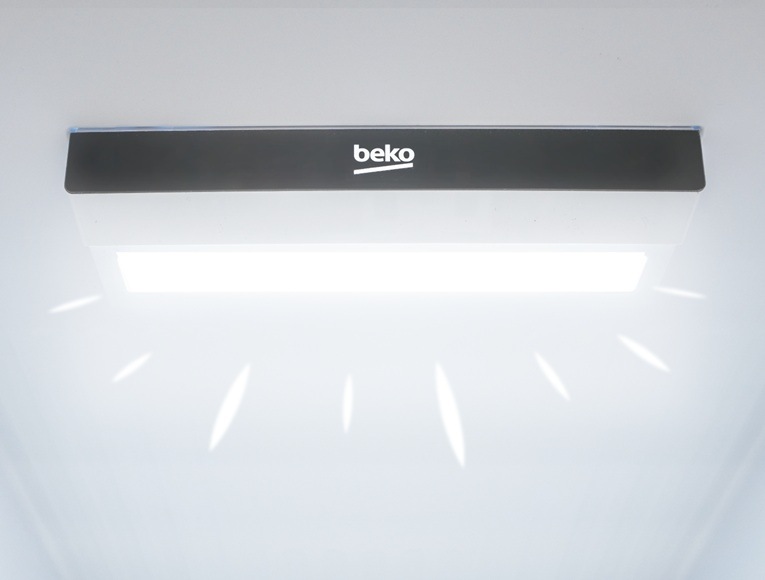 Chladnička s mrazničkou Beko B3RCNO256W sivá Detail obrázku LED osvetlenie.