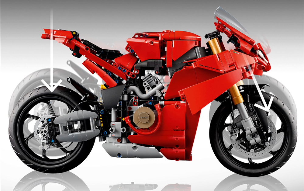 Stavebnica LEGO® Technic 42202 Motorka Ducati Panigale V4 S Model LEGO Technic verne zachytáva športový vzhľad Ducati Panigale V4 S.