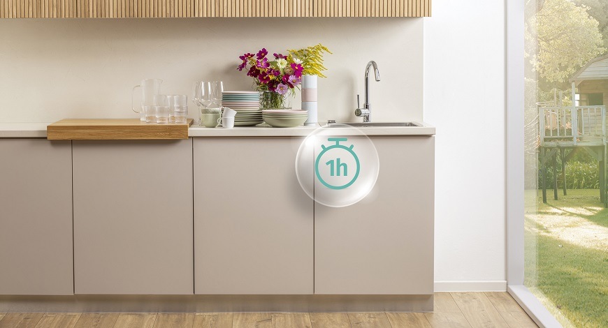 Vstavaná umývačka Gorenje GV673B65, Perfektne čistý riad už len za 1 hodinu umývania