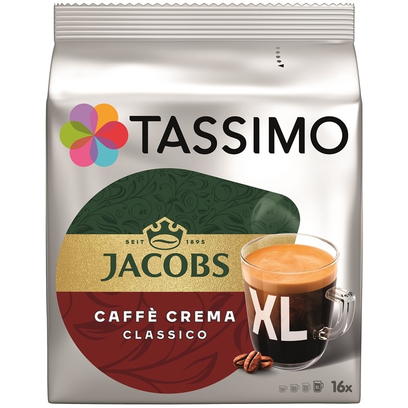 Kapsuly pre espressá Tassimo Jacobs Café Crema XL (16 ks) Kapsle Jacobs Café Crema XL 132,8 g Tassimo