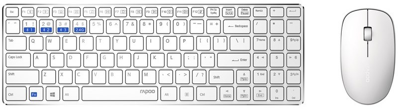 Klávesnica s myšou Rapoo 9300M, CZ/SK layout biela Klávesnica s myšou Rapoo 9300M, CZ/SK layout biela