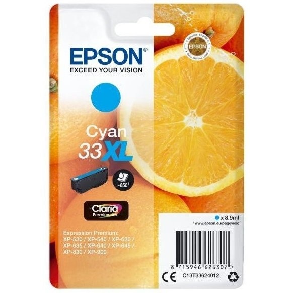 Cartridge Epson 33XL, 650 strán azúrová farba