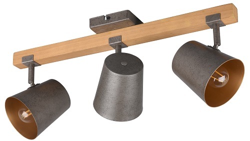 Bodové svietidlo TRIO Bell, drevo/kov