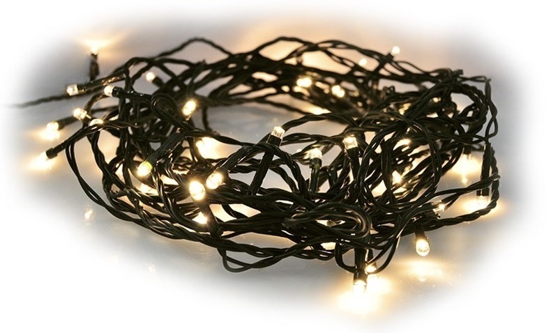 Vianočné osvetlenie Solight reťaz, 200 LED, 20+5m, 8 funkcií, časovač, IP44, teplá biela
