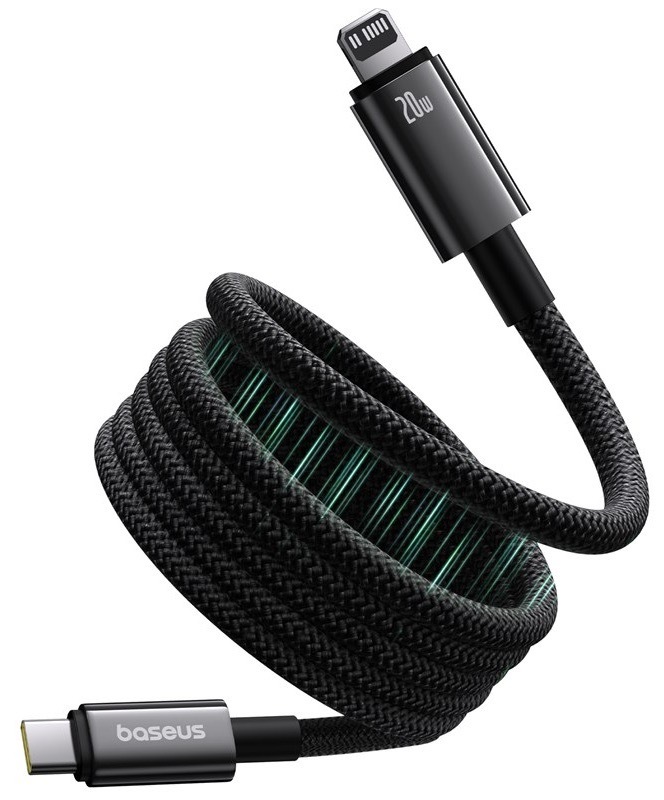 Kábel Baseus Tungsten USB-C/Lightning, 20W, 1m čierny