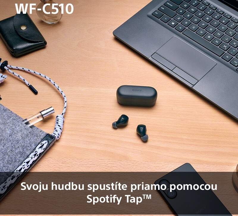 Slúchadlá Sony WF-C510 - žltá, Spotify Tap