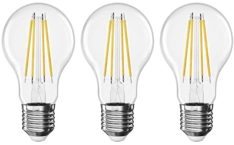 Žiarovka LED EMOS Filament klasik, 3,8 W, 806lm, E27, neutrálna biela, 3ks